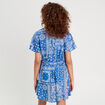 Robe évasée détails noeuds bleu femme
