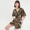 Combishort fluide noir femme