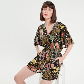 combishort fluide noir femme Combishort fluide noir femme