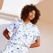 Chemise manches courtes bleu roi femme
