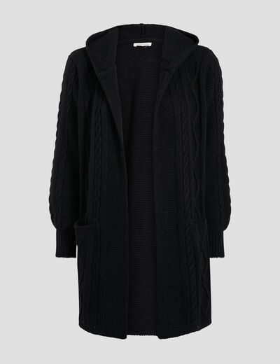 Gilet manches longues noir femme