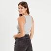 Débardeur côtelé gris clair femme