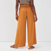 Pantalon large fluide camel femme
