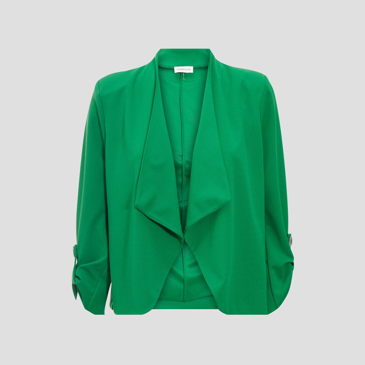 Veste droite fluide vert femme