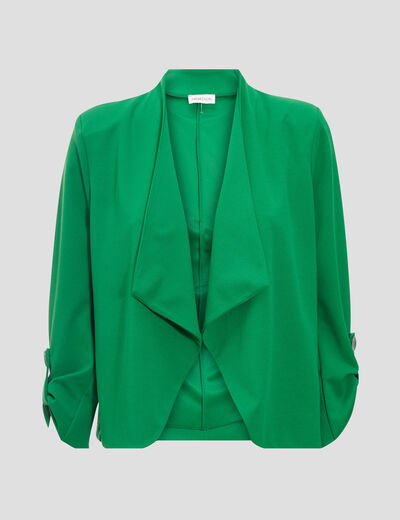 Veste droite fluide vert femme