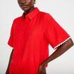 Chemise droite manches courtes rouge femme