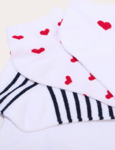 Lot de 5 paires de soquettes ecru femme