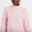 Chemise droite manches longues rouge clair femme