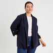 Veste blazer manches 3/4 bleu marine femme