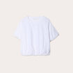 T-shirt effet boule blanc femme