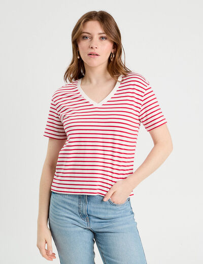 T-shirt manches courtes blanc femme