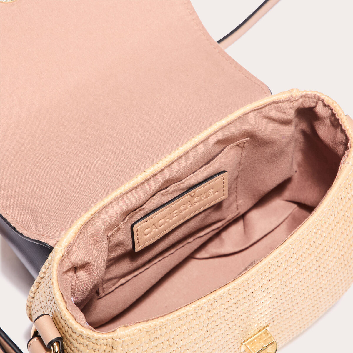 Sac arrondi effet tressé creme femme
