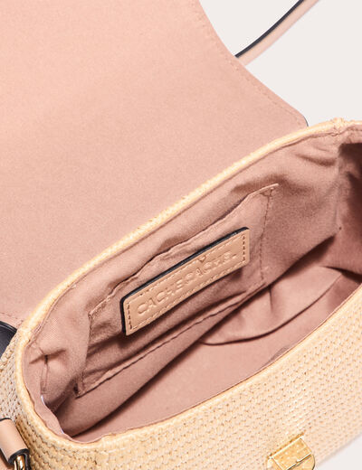 Sac arrondi effet tressé creme femme