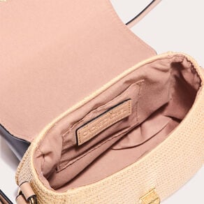 sac arrondi effet tresse creme femme Sac arrondi effet tressé creme femme