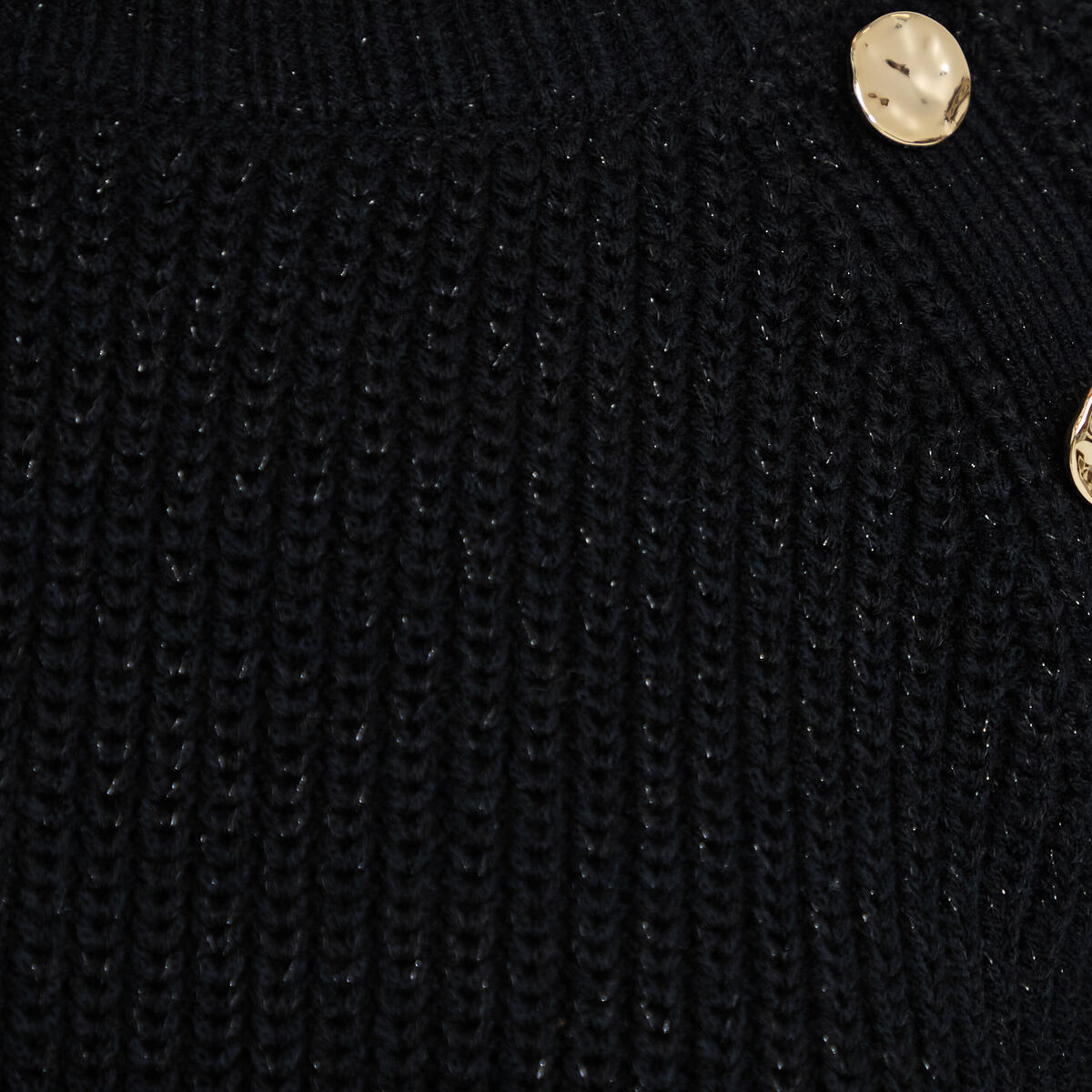 Robe pull d&eacute;tails de boutons noir femme