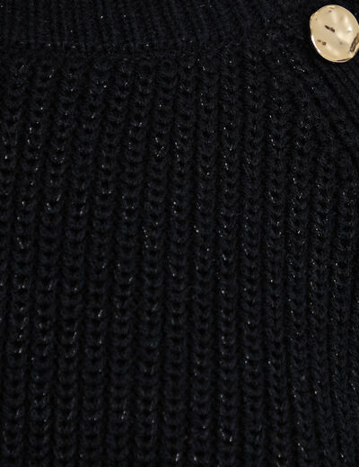 Robe pull d&eacute;tails de boutons noir femme