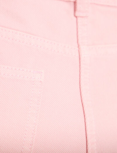 Bermuda regular 5 poches en jean rose clair femme