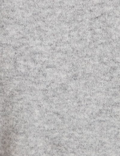 Gilet manches longues col rond gris clair femme