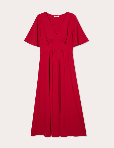 Robe longue évasée rouge femme