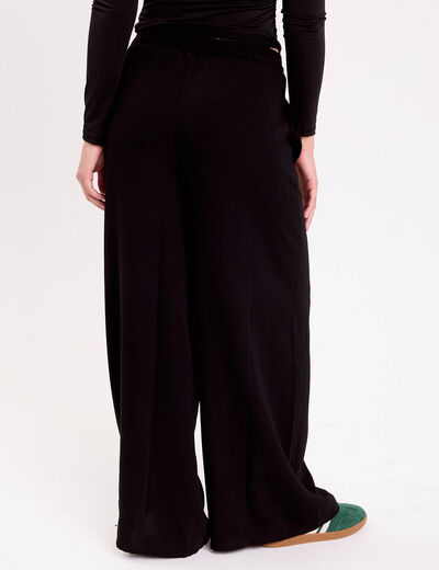 Pantalon large noir femme