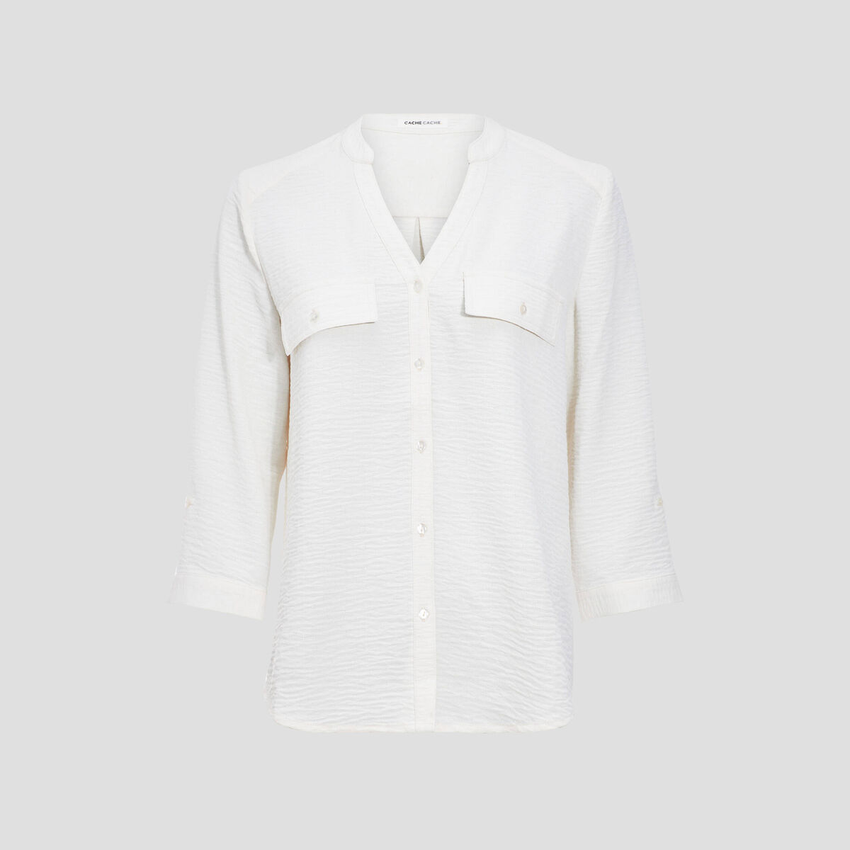 Chemise manches 3/4 ivoire femme