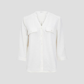 Chemise manches 3/4 ivoire femme