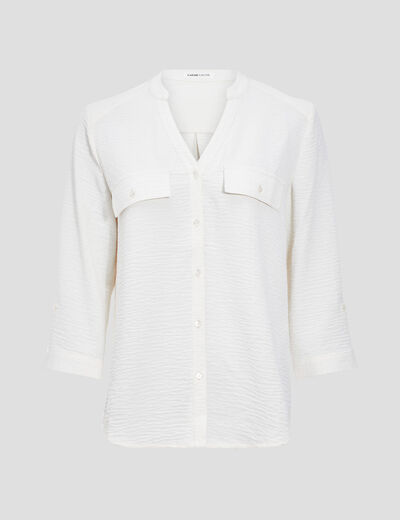 Chemise manches 3/4 ivoire femme