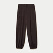 Pantalon bouffant taille standard marron femme