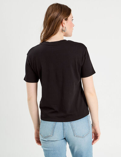T-shirt manches courtes noir femme