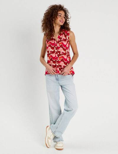 Chemise sans manches rose femme