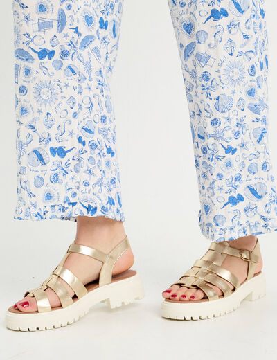 Pantalon large bleu roi femme