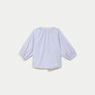 Blouse col v manches 3/4 bleu ciel femme