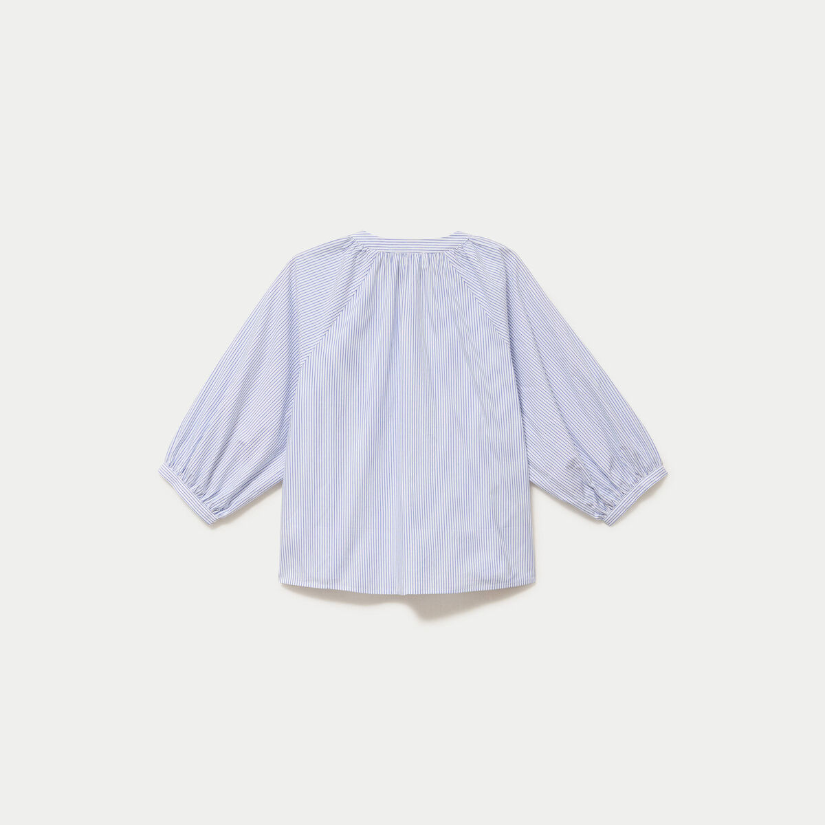 Blouse col v manches 3/4 bleu ciel femme