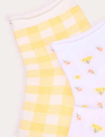 Lot 2 paires chaussettes ecru femme