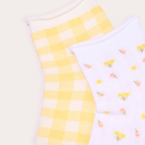 Lot 2 paires chaussettes ecru femme