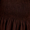 Blouse droite manches longues pliss&eacute;e marron fonc&eacute; femme