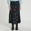 Jupe &eacute;vas&eacute;e longueur 3/4 noir femme