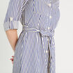 Robe longue chemise ceinturée bleu marine femme