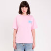 Top oversize manches courtes longues rose poudr&eacute;e femme
