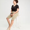 Pantacourt vert kaki femme