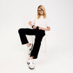 Pantalon droit en velours noir femme