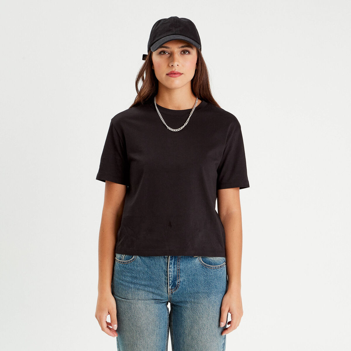 T-shirt manches courtes noir femme