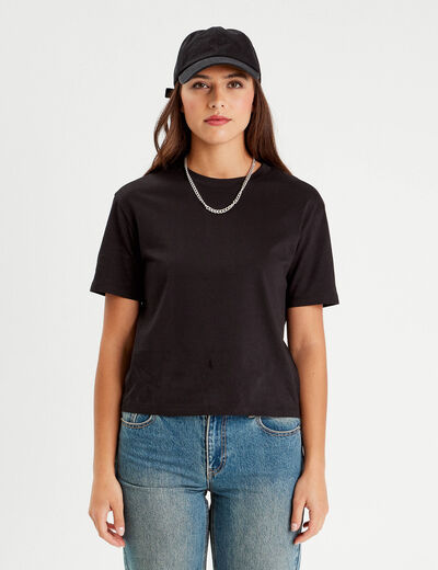 T-shirt manches courtes noir femme