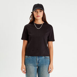 t shirt manches courtes noir femme T-shirt manches courtes noir femme