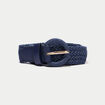 Ceinture tress&eacute;e bleu marine femme
