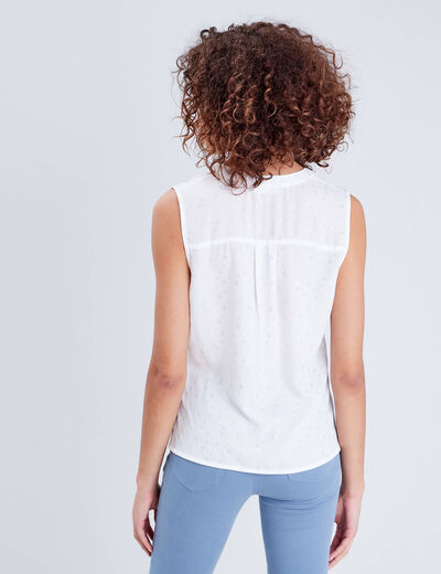 Blouse sans manches blanc femme