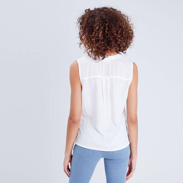 Blouse sans manches blanc femme