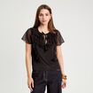 Blouse volants noir femme