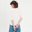 Blouse manches courtes brodée blanc femme
