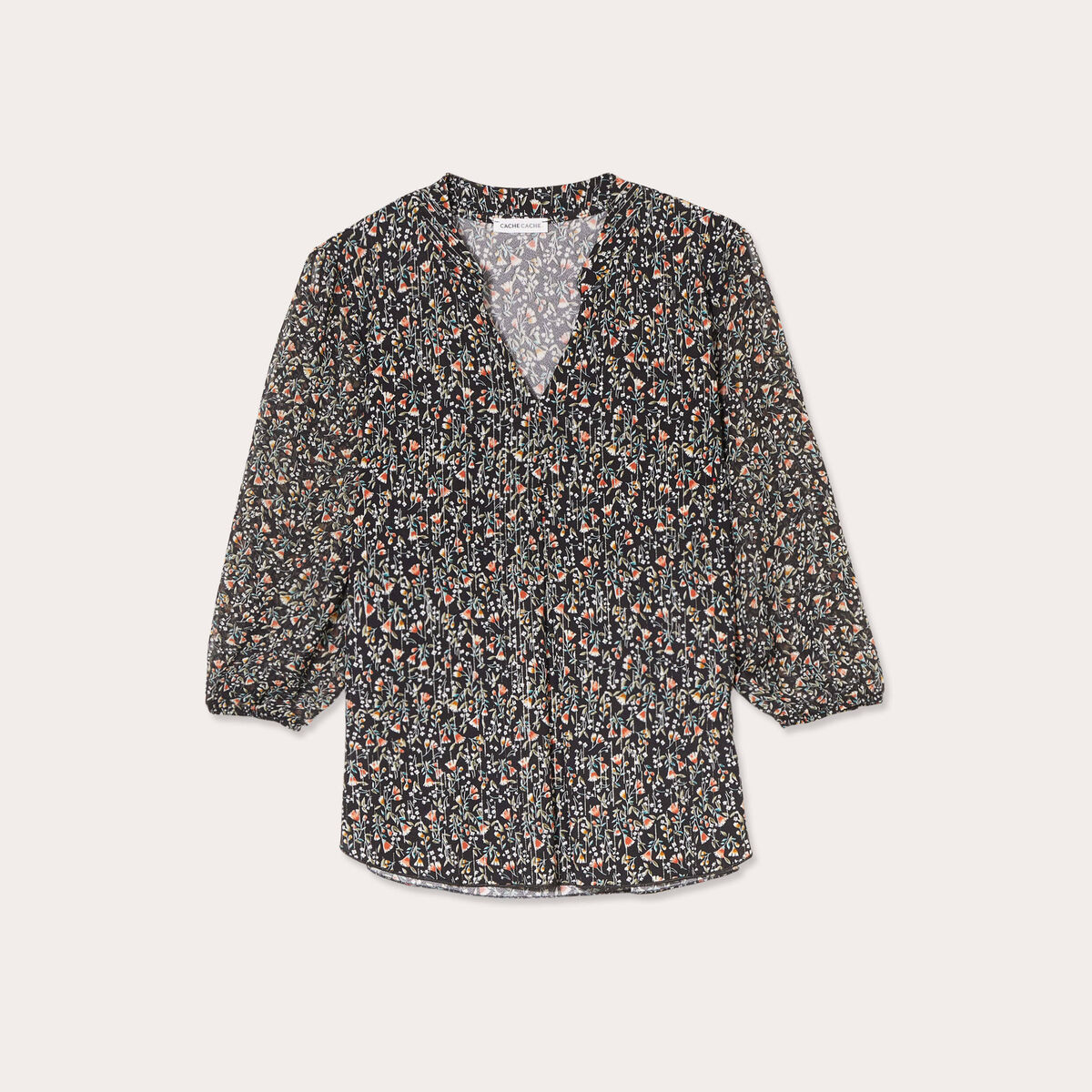 Blouse Fanny - manches 3/4 noir femme